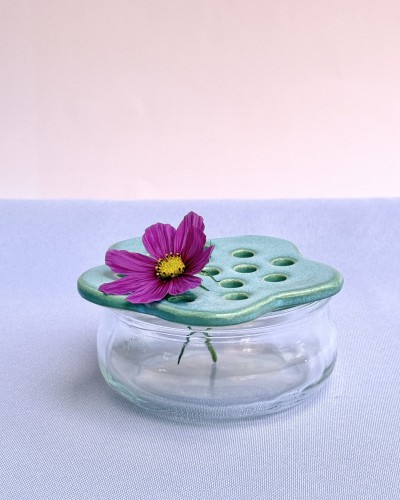 flower frog, żabka kwiatowa, kwietnik na słoik podstawkę, podstawka na kwiaty