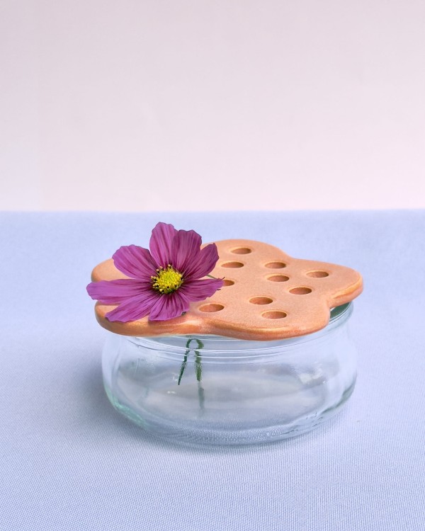 flower frog, żabka kwiatowa, kwietnik na słoik podstawkę, podstawka na kwiaty