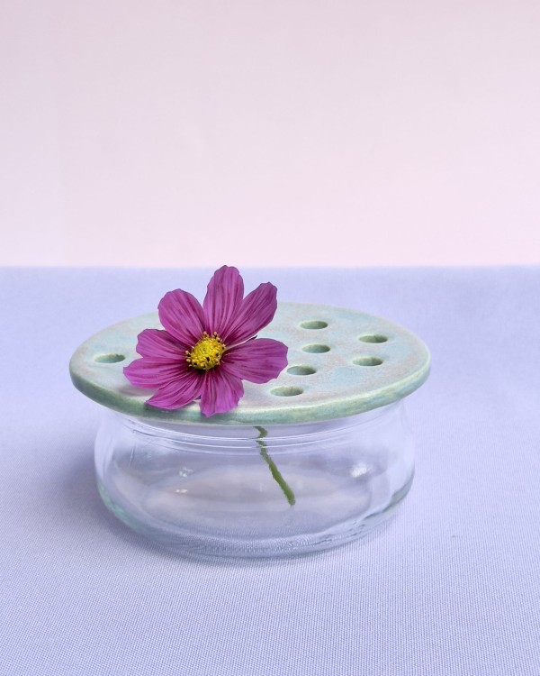 flower frog, żabka kwiatowa, kwietnik na słoik podstawkę, podstawka na kwiaty