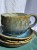 kubek ceramiczny ręcznie robiony, kubek handmade z efektem flow glaze, kubek ceramiczny morski odcień, płynące szkliwo kubek, kubek morski handmade