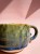 kubek ceramiczny ręcznie robiony, kubek handmade z efektem flow glaze, kubek ceramiczny morski odcień, płynące szkliwo kubek, kubek morski handmade